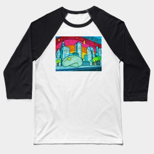 Cloud Gate in Chicago, Illinois Baseball T-Shirt